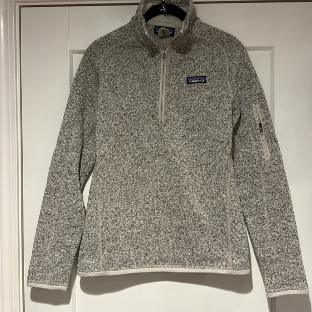 Patagonia better sweater half zip long sleeve size S tan beige